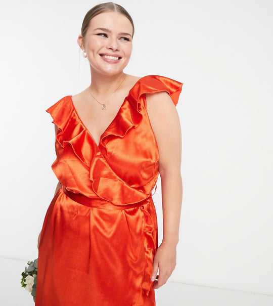 Little Mistress Plus
Bridesmaid frill wrap dress