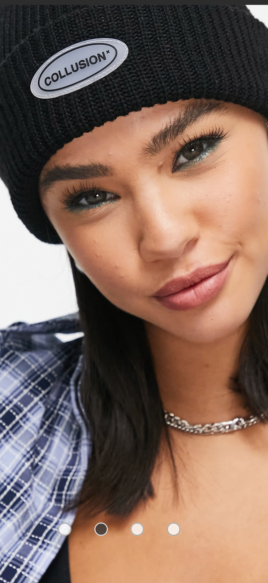 COLLUSION Unisex beanie with logo in black