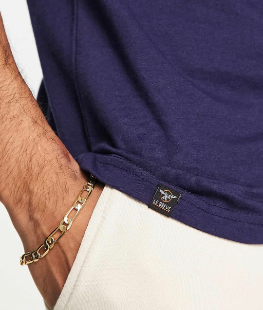 Le Breve Tall muscle fit t-shirt in navy