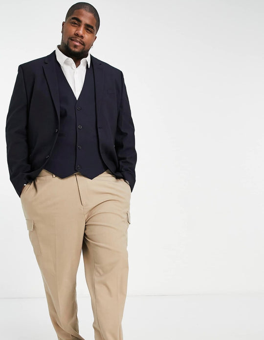 ASOS DESIGN Plus skinny suit waistcoat in navy