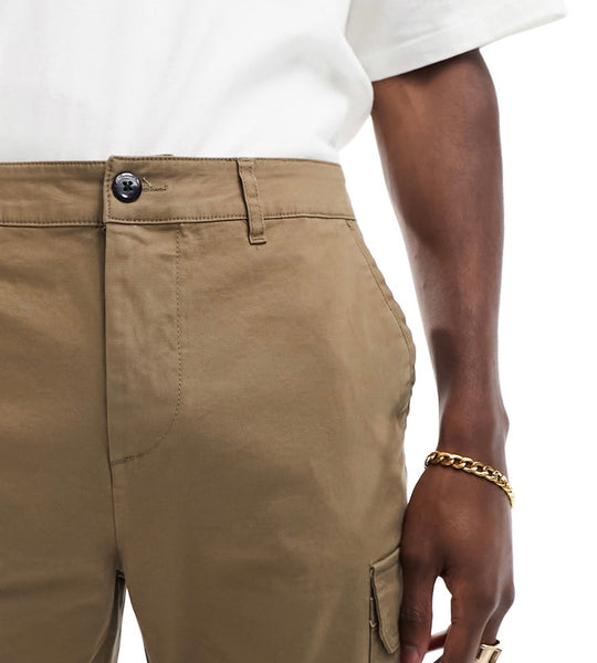 ASOS Design Skinny Cargo Trousers in Brown