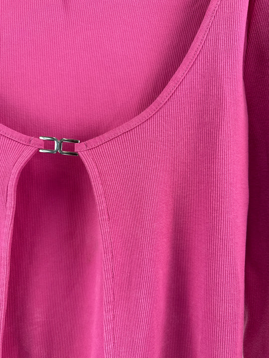 ASYOU front split cardigan in pink