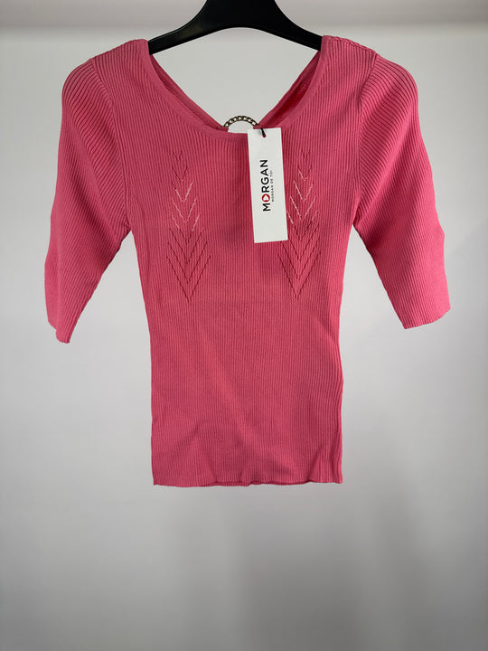 Morgan De Toi Ribbed Flamingo Shirt in Pink