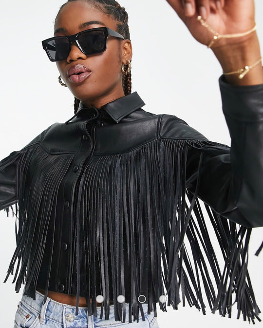 Miss Selfridge hapsullinen keinonahkatakki, musta