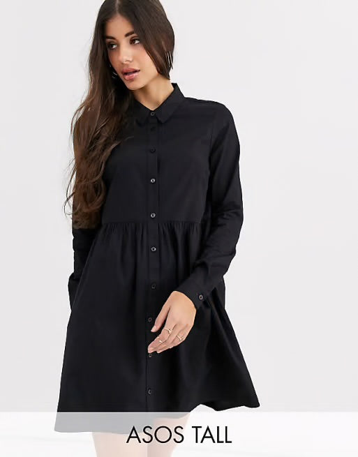 ASOS DESIGN Tail organic cotton  mini smock shirt