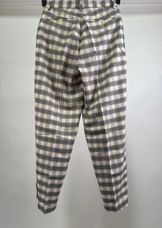 ASOS DESIGN smart oversized tapered trousers in lilac grid check