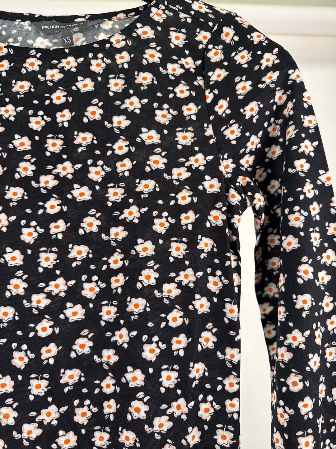 French Connection Floral Dress in black multi