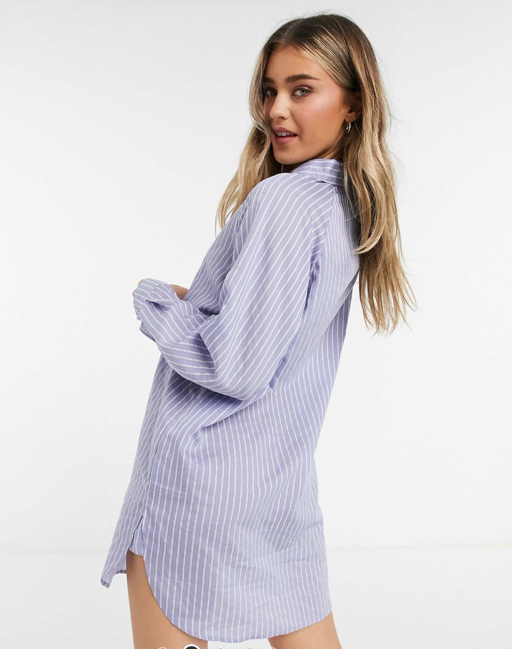 Lola May shirt dress in blue stripe