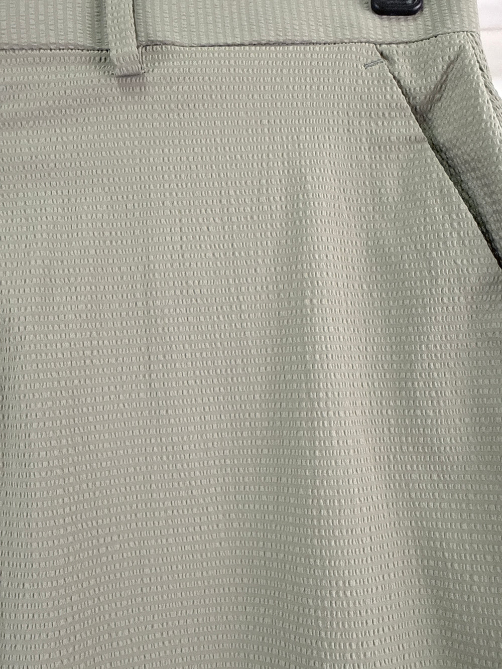 ASOS DESIGN extreme wide suit trousers in micro seersucker in sage green