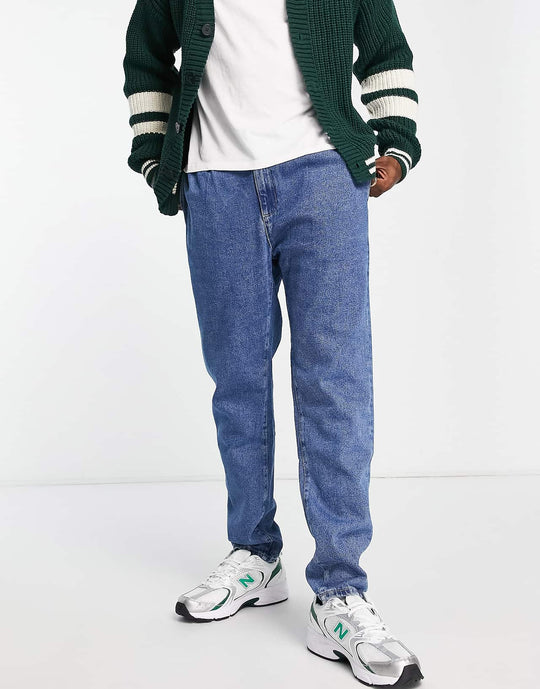 ASOS Design Double Pleat Jeans in Light Blue