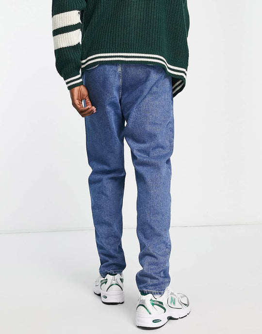 ASOS Design Double Pleat Jeans in Light Blue