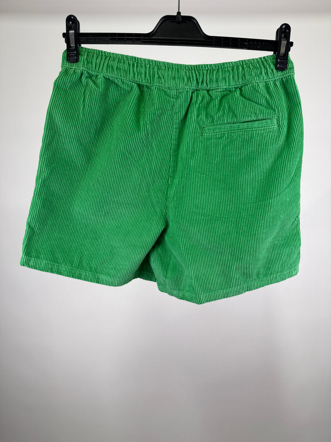 ASOS DESIGN wide shorts in bright green cord