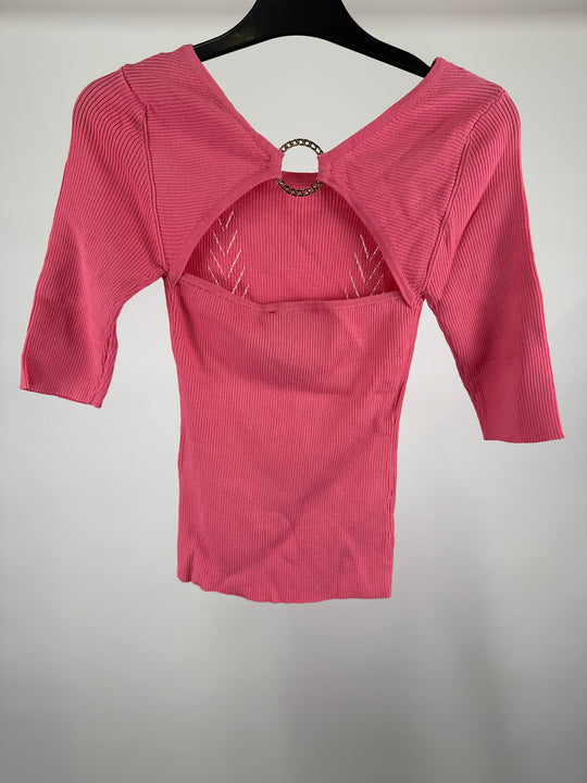 Morgan De Toi Ribbed Flamingo Shirt in Pink