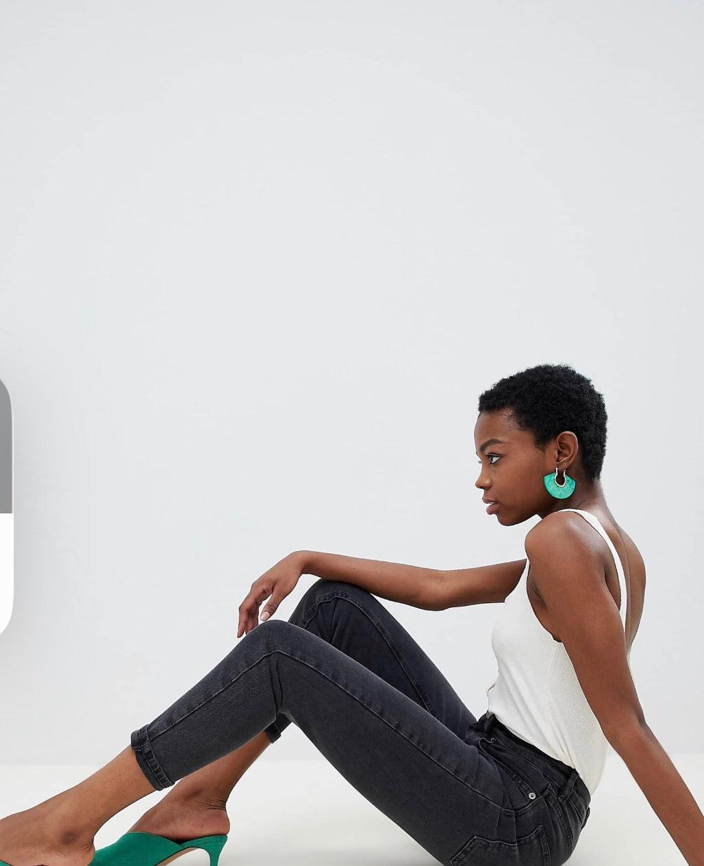 ASOS DESIGN Petite high rise farleigh 'slim' mom WASHED BLACK