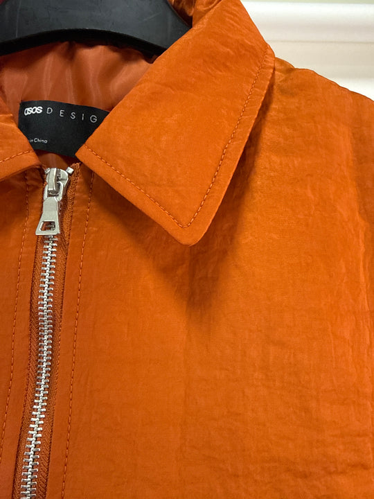 ASOS DESIGN washed oversized bomber jacket in mustard