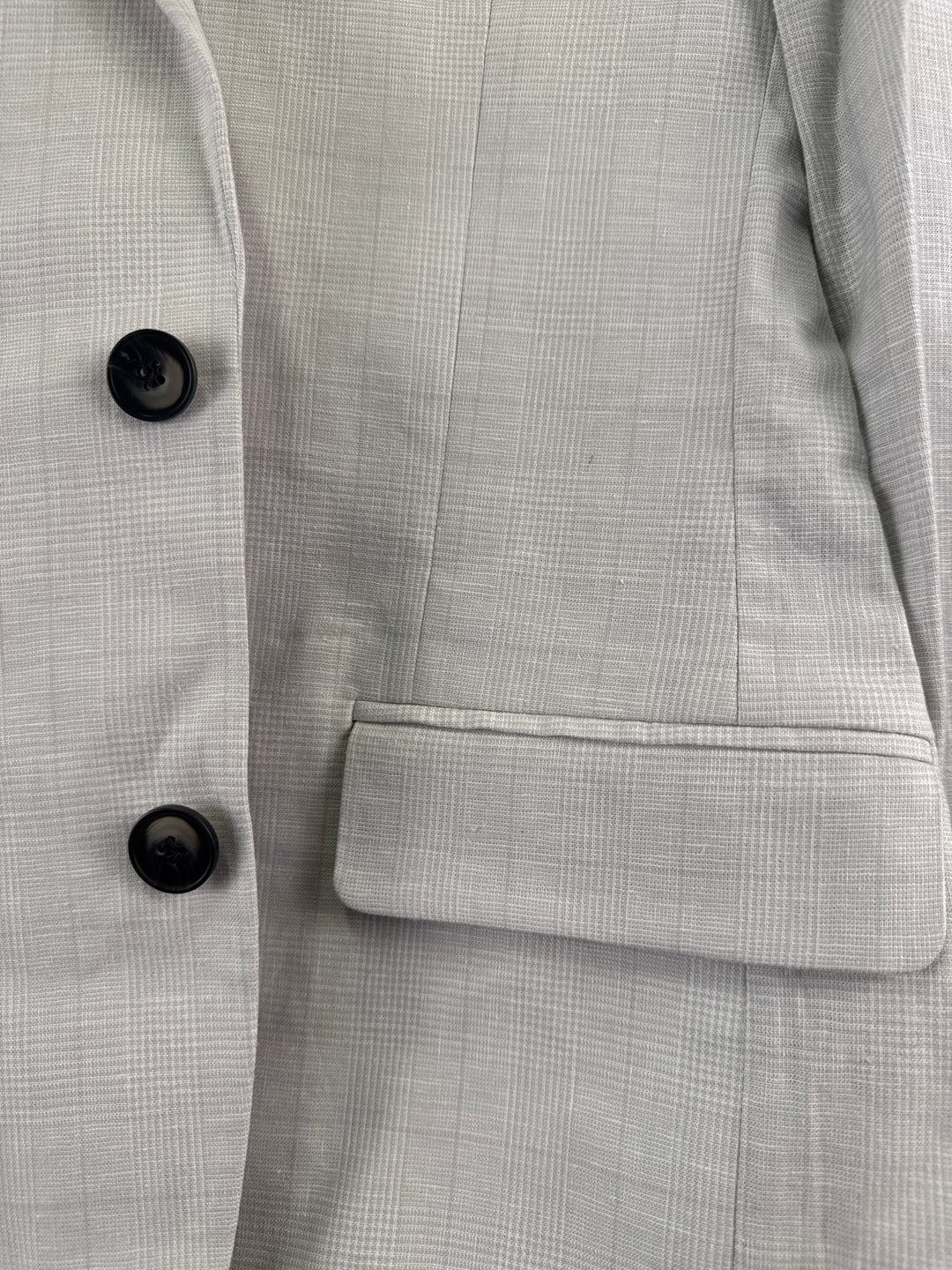 ASOS DESIGN wedding linen super skinny suit jacket with prince of wales check in grey