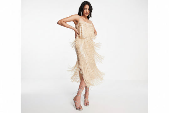 ASOS DESIGN shard detail midi dress with sheer