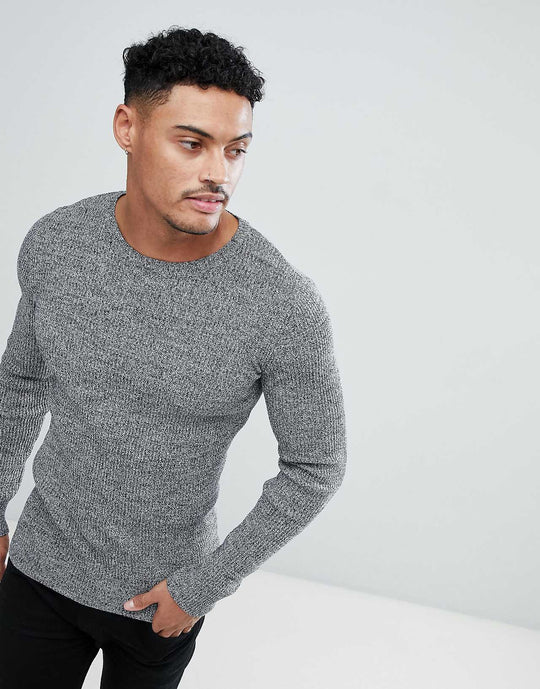 asos-design-muscle-fit-ribbed-jumper-in-black-white-twist