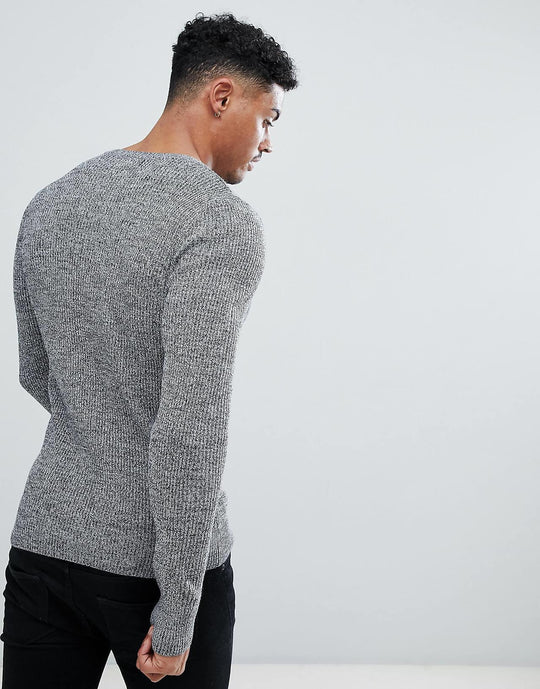 asos-design-muscle-fit-ribbed-jumper-in-black-white-twist