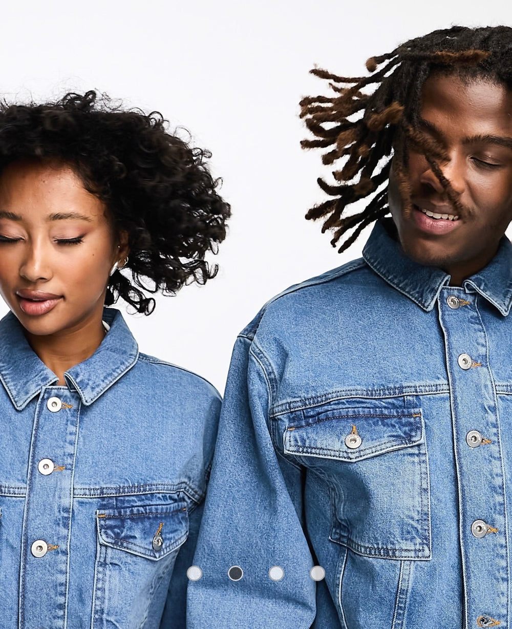 COLLUSION Unisex oversized denim jacket in blue