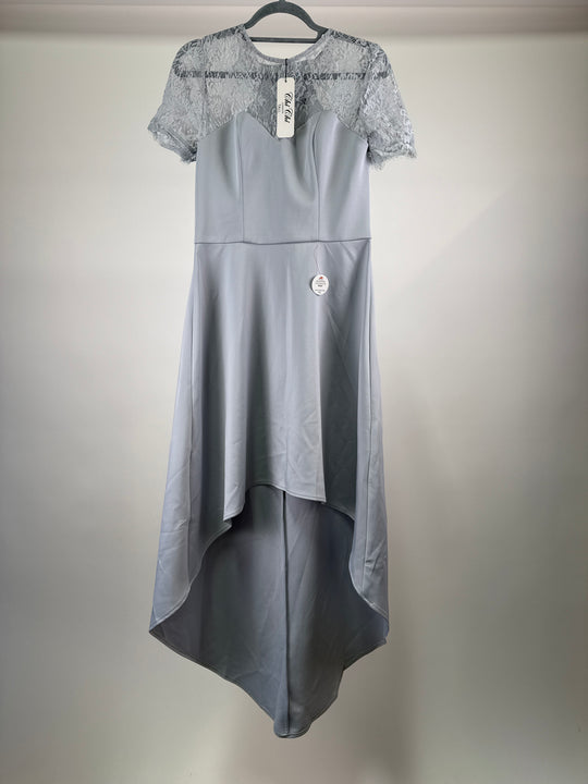 Chi Chi London Tall lace mix high low dress in blue