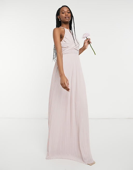 TFNC Bridesmaid Pleated Wrap Detail Maxi Dress