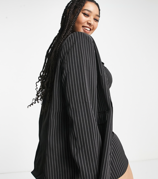 Extro & Vert oversized blazer in pinstripe
