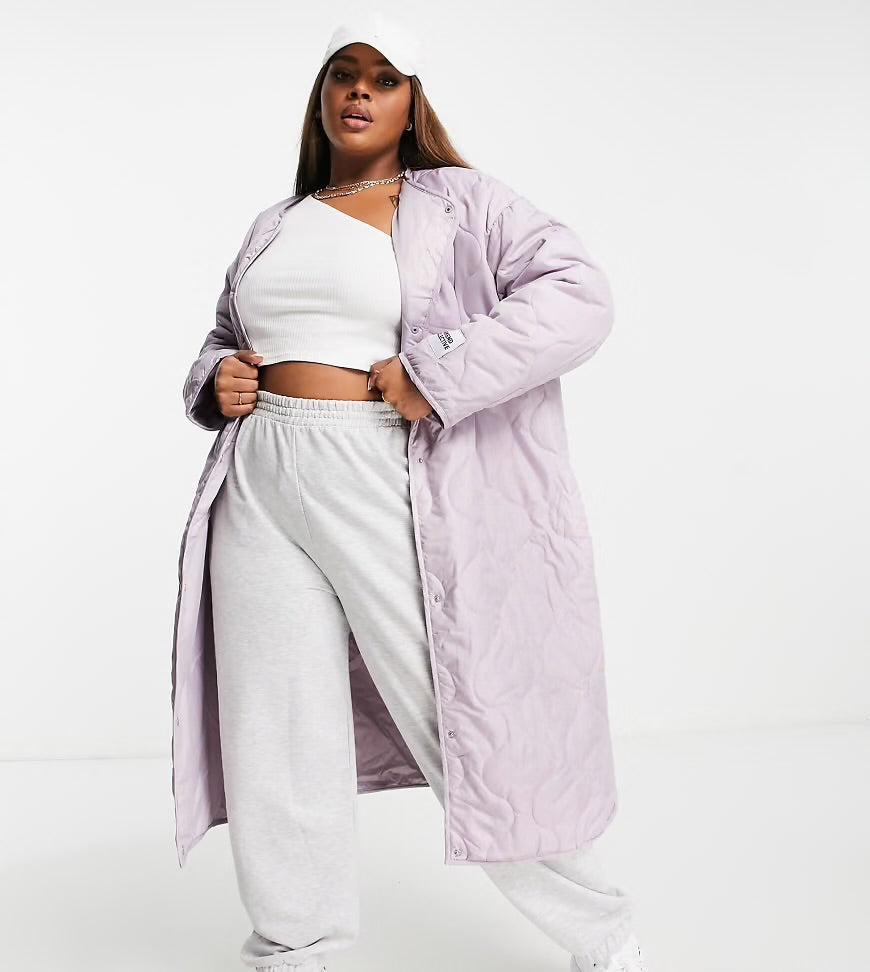 ASOS Weekend Collective onion quilted jacket in lilac