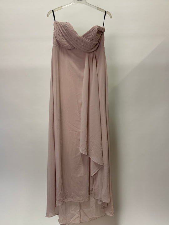 TFNC Bridesmaid pleat wrap front bandeau ruffle dress