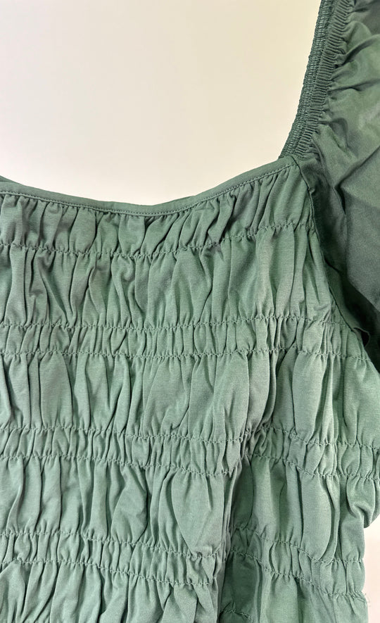 Urban Revivo shirred t-shirt in dusty green