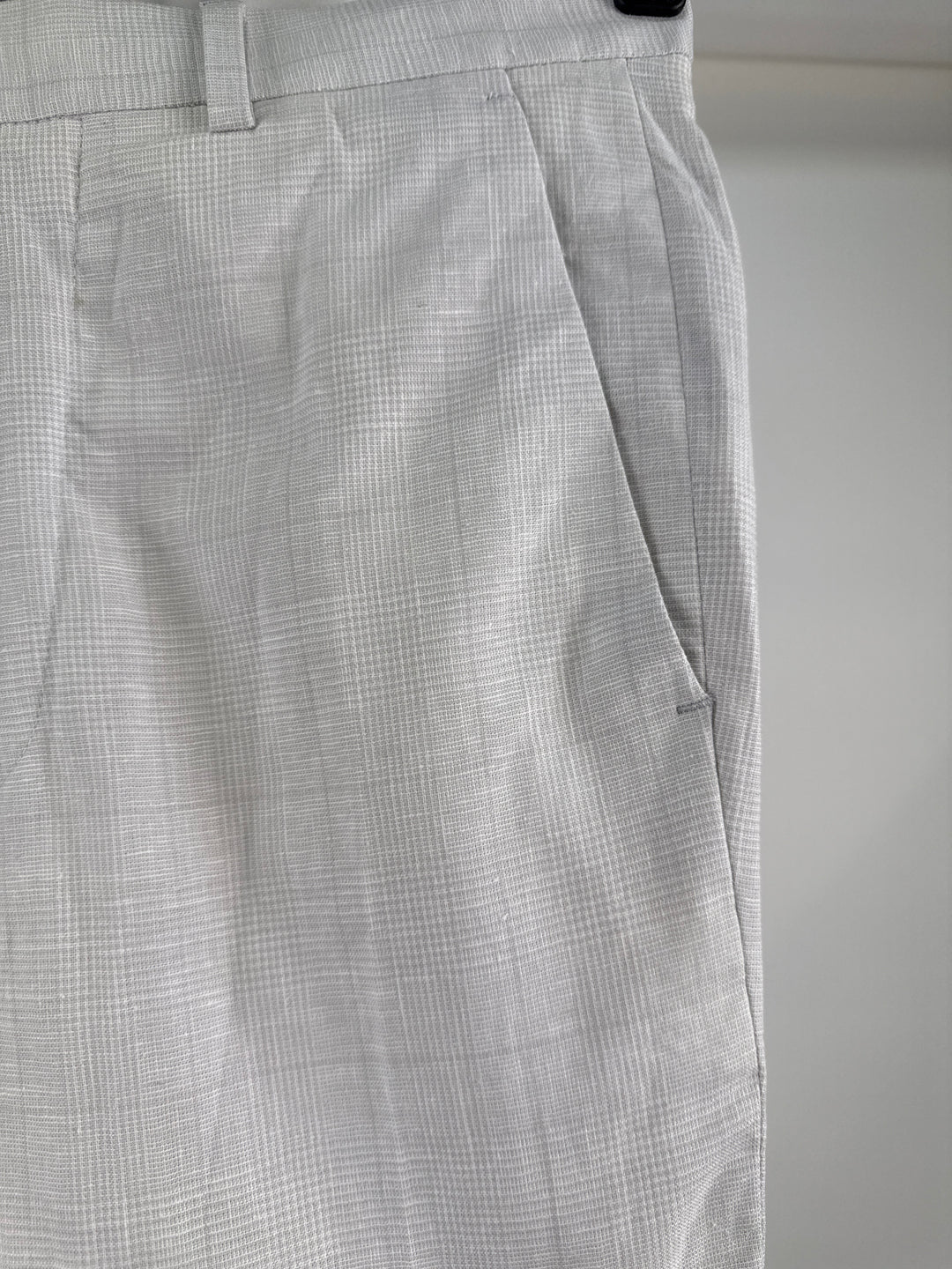 ASOS DESIGN wedding linen super skinny suit trousers with prince of wales check in grey