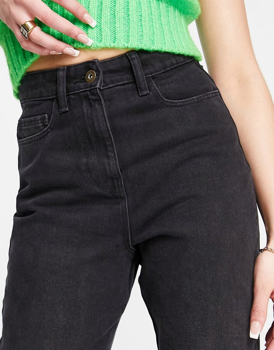 COLLUSION x006 mom jeans in washed black