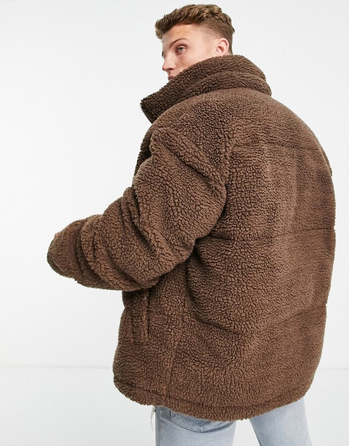 Barneys Originals oversized full zip borg