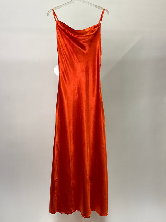 Little Mistress Bridesmaid slip dress in sunset orange