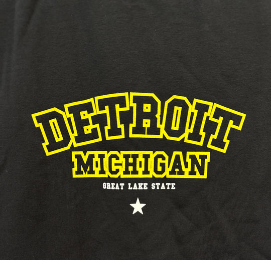 ASOS DESIGN muscle fit t-shirt in black with Detroit city print