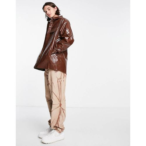 ASOS DESIGN faux leather shacket in embossed brown snake print