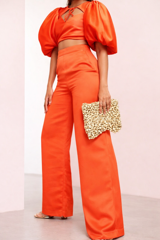 ASOS LUXE matchande vida satinsbyxor i rött