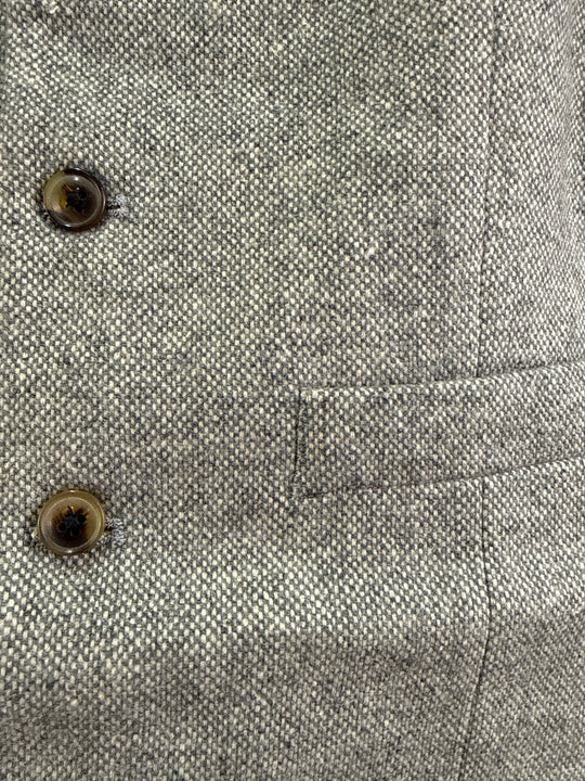 ASOS DESIGN super skinny wool mix waistcoat in mushroom brown texture