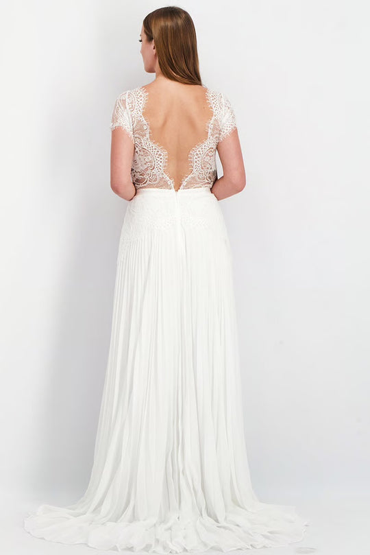 Sophia plunge lace wedding dress