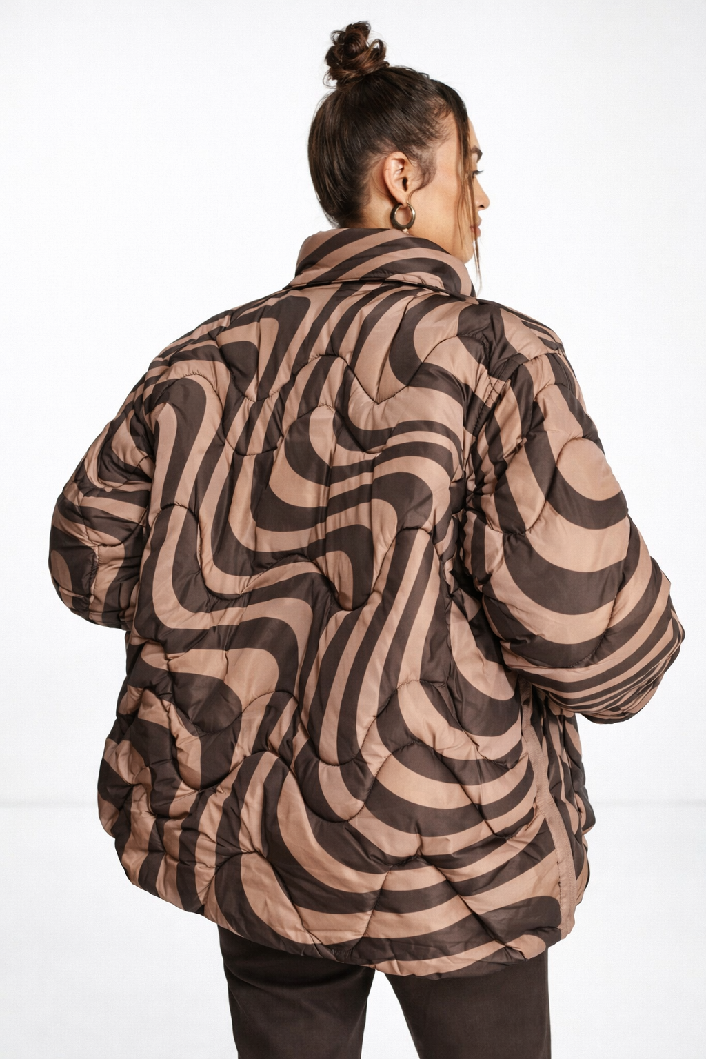 ASOS DESIGN pyörrekuvioitu topattu takki, ruskea