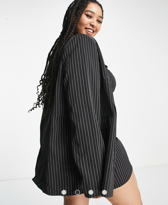 Extro & Vert oversized blazer in pinstripe