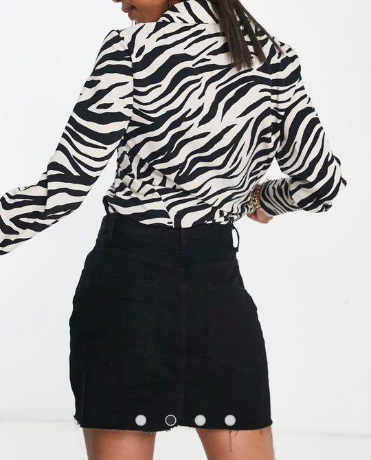 ASOS DESIGN denim 'original' mini skirt in black