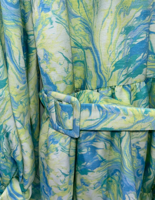 ASOS LUXE MARMORI V-PÄÄNTIE VYÖLLINEN TWILL-SMOKKIMEKKO