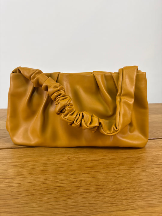 Truffle Collection rouched grab bag in tan
