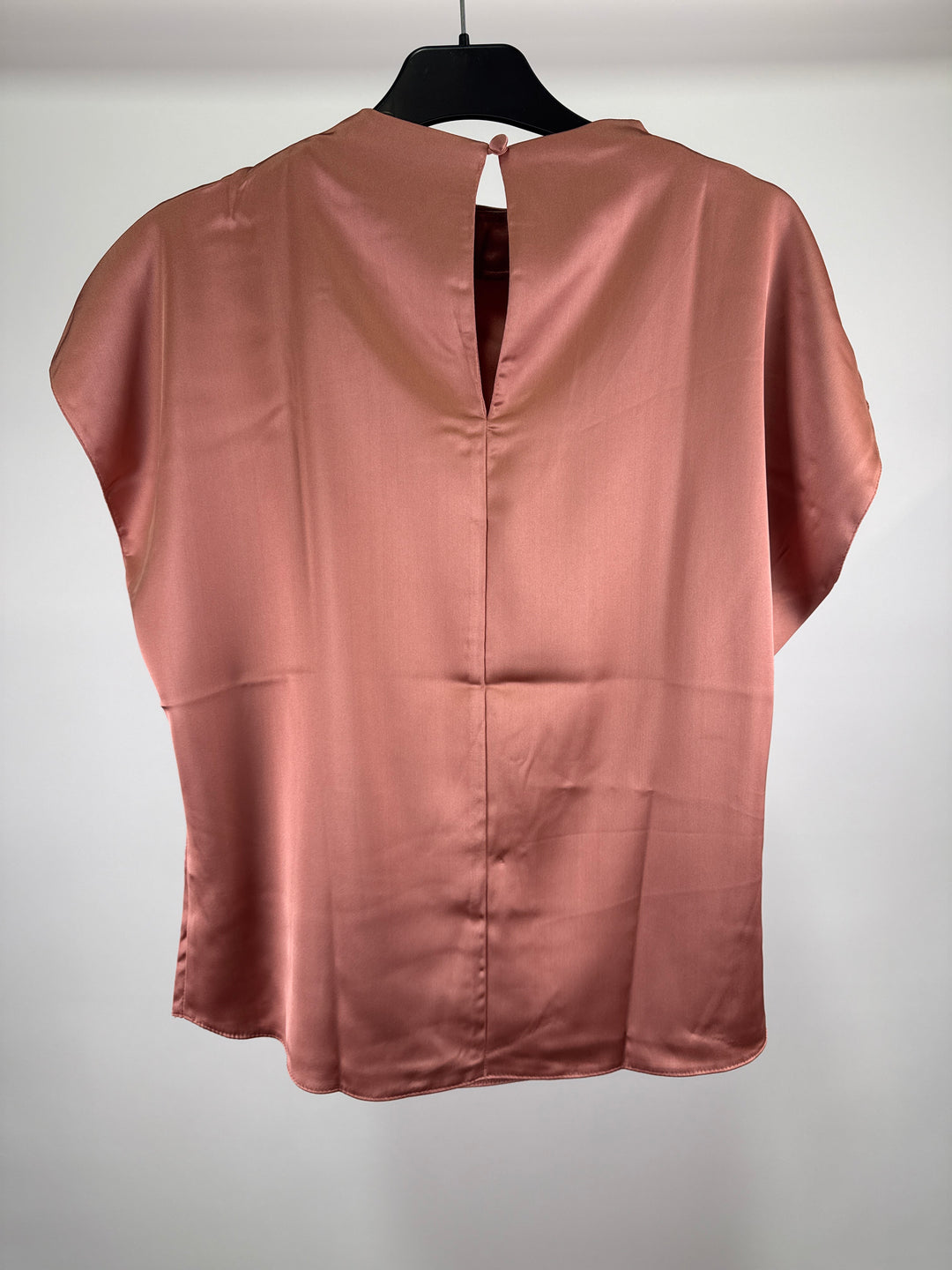 ASOS DESIGN satin drape front top in blush