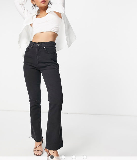 ASOS DESIGN Petite high rise '70's' stretch flare