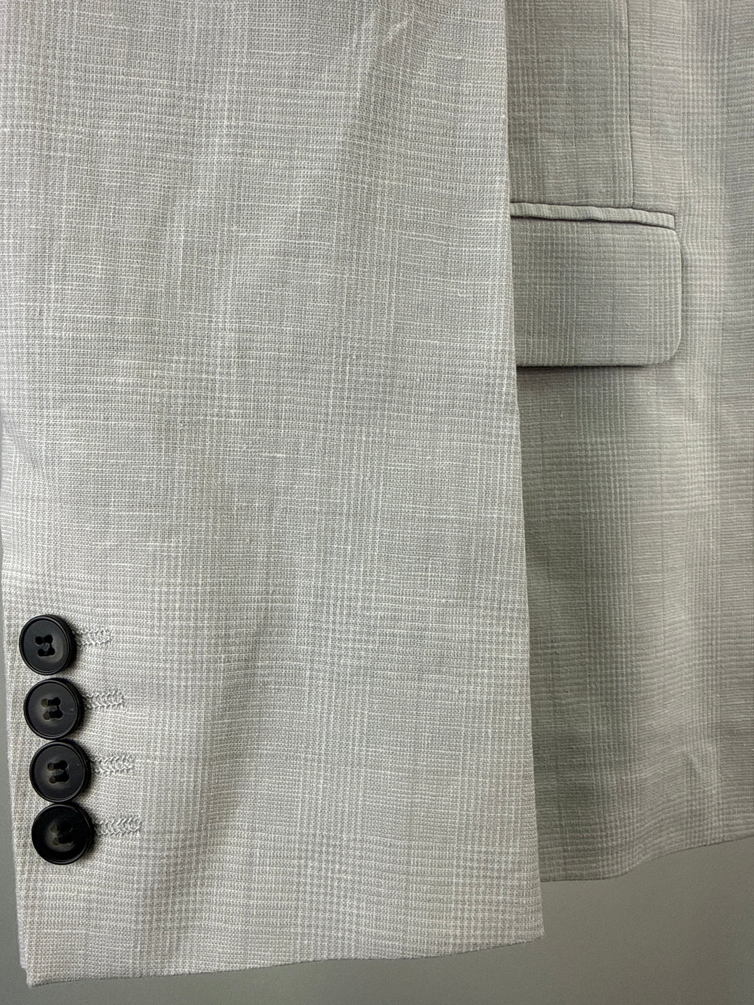 ASOS DESIGN wedding linen super skinny suit jacket with prince of wales check in grey