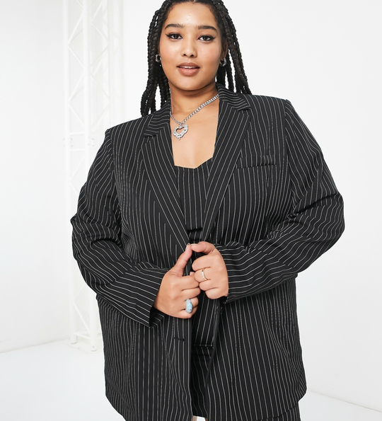 Extro & Vert oversized blazer in pinstripe