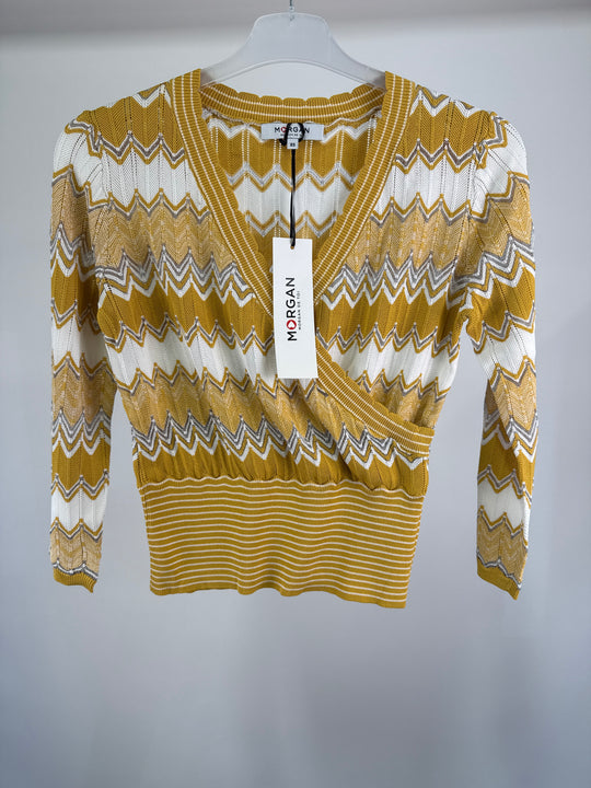 Morgan De Toi Mimosa Knitted Top in yellow