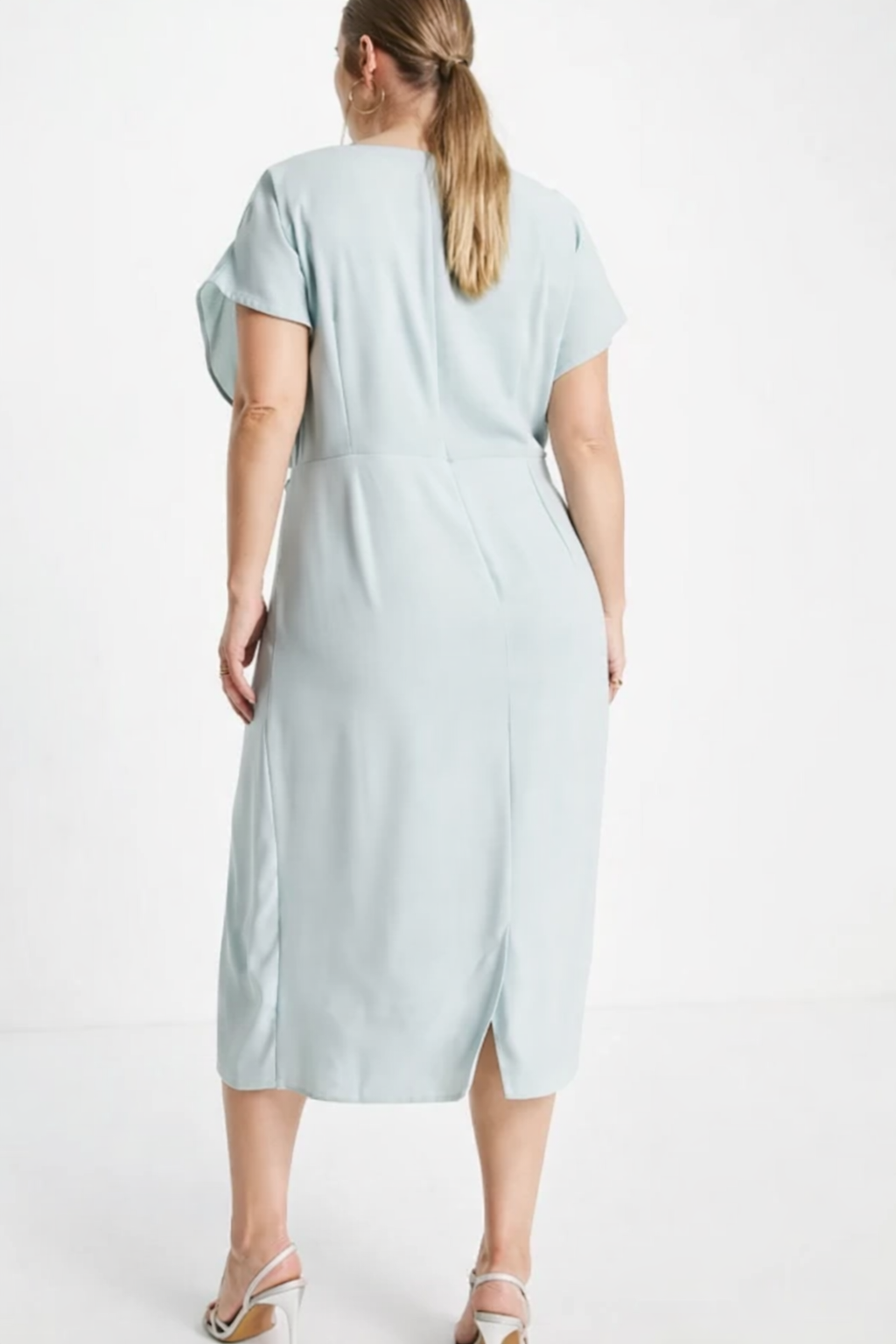 ASOS DESIGN Curve twist and drape front midi dress